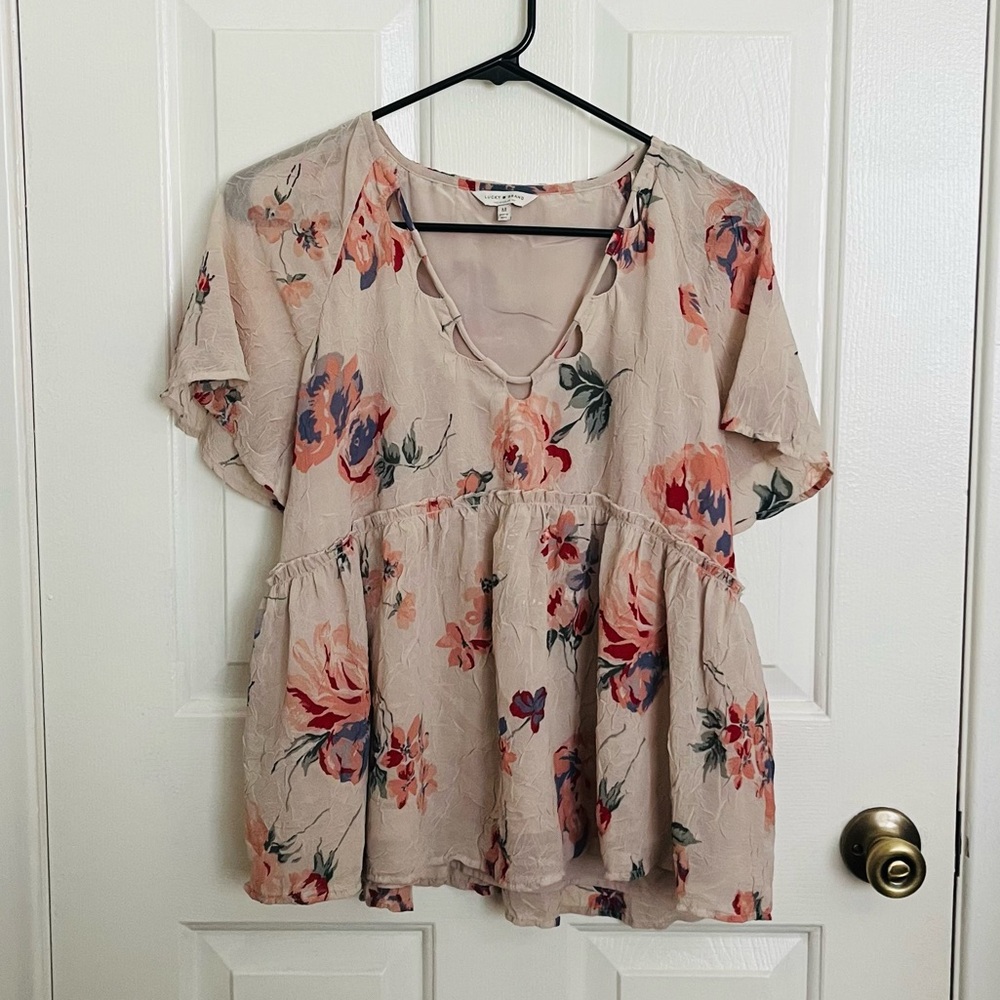 Lucky Brand Floral Flutter Top - Picture 3 of 4